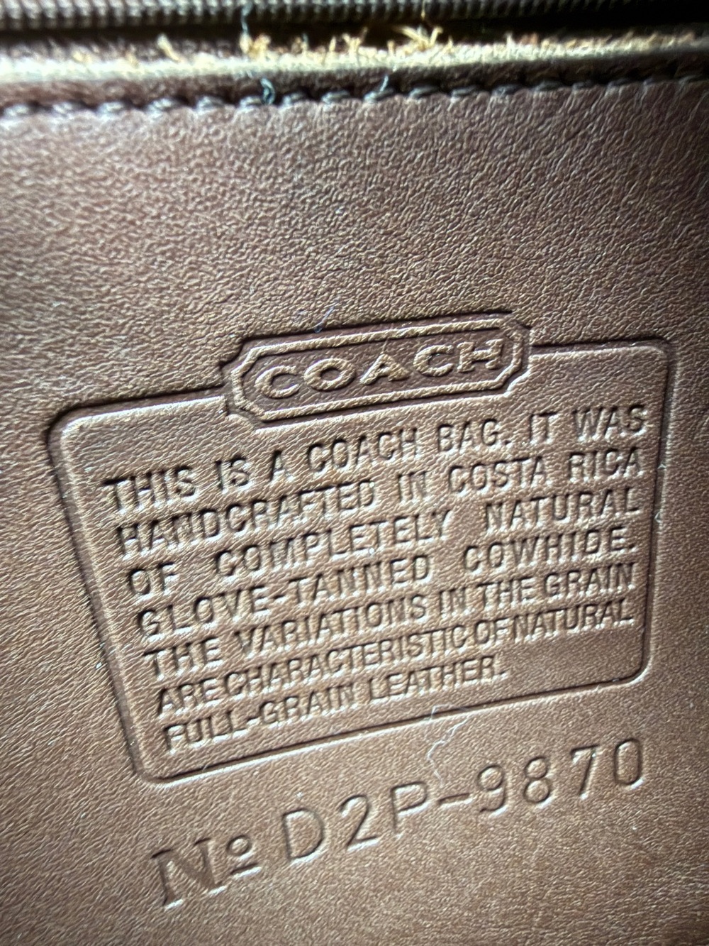 Coach Court Vintage Brown Glove Tanned Leather Top Handle Crossbody Bag D2P-9870 - Picture 7 of 17